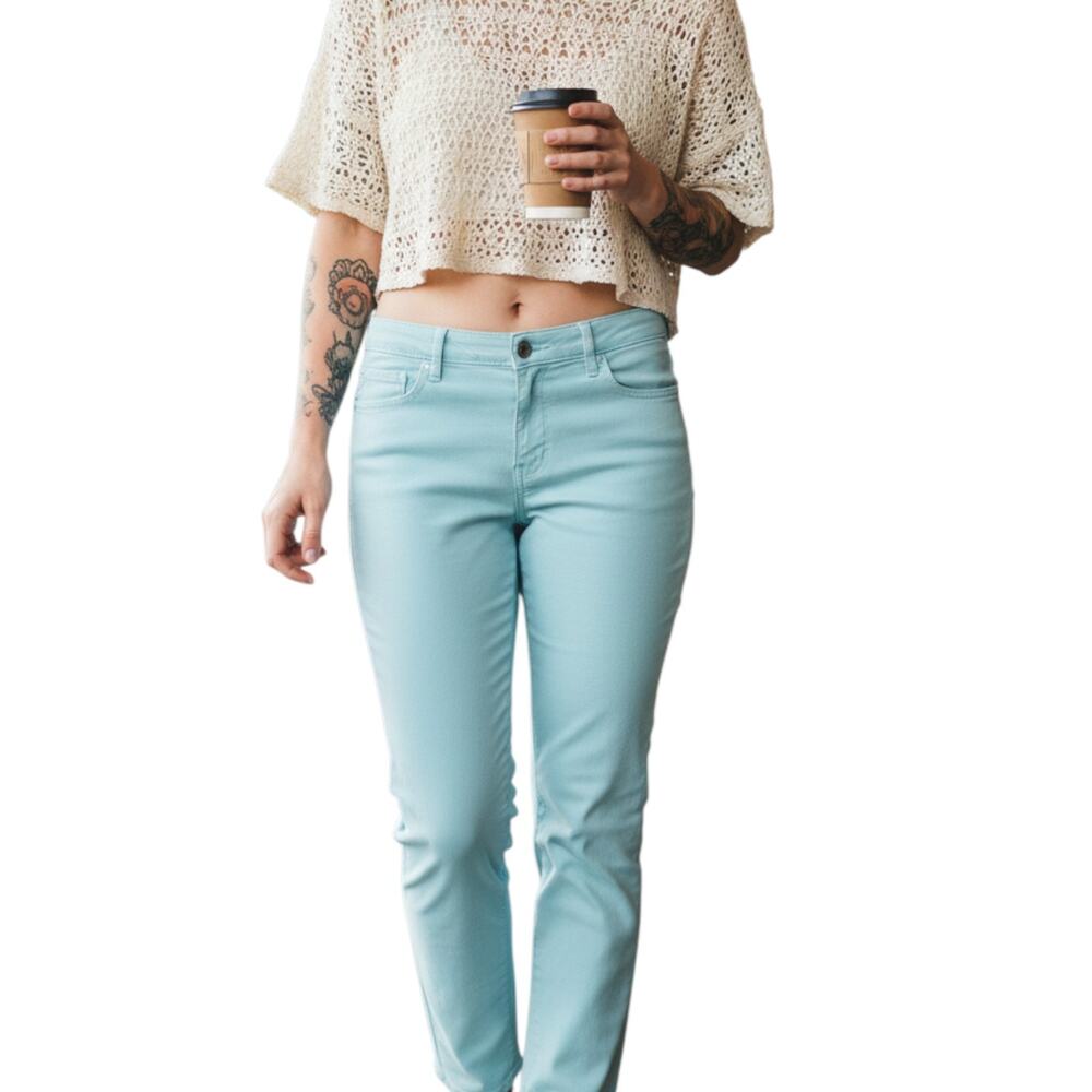 DL1961 Nick Classic Slim Jeans Woman 32x33 Seaside Baby Blue 360 Comfort Stretch